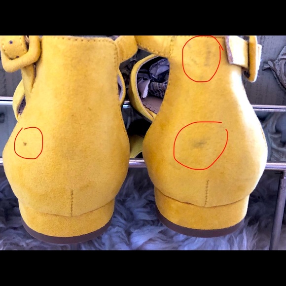 Pop of color yellow ankle strap sandal flats - Picture 9 of 11